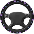 thumbnail image 3 of Paw Prints Steering Wheel Cover for Women Men, 15 Inches Purple Galaxy Neoprene Anti-Slip Cute Universal Car Steering Wheel Grip Wrap Car Accessories Protective Case Cover for Vehicle Truck SUV, 3 of 9