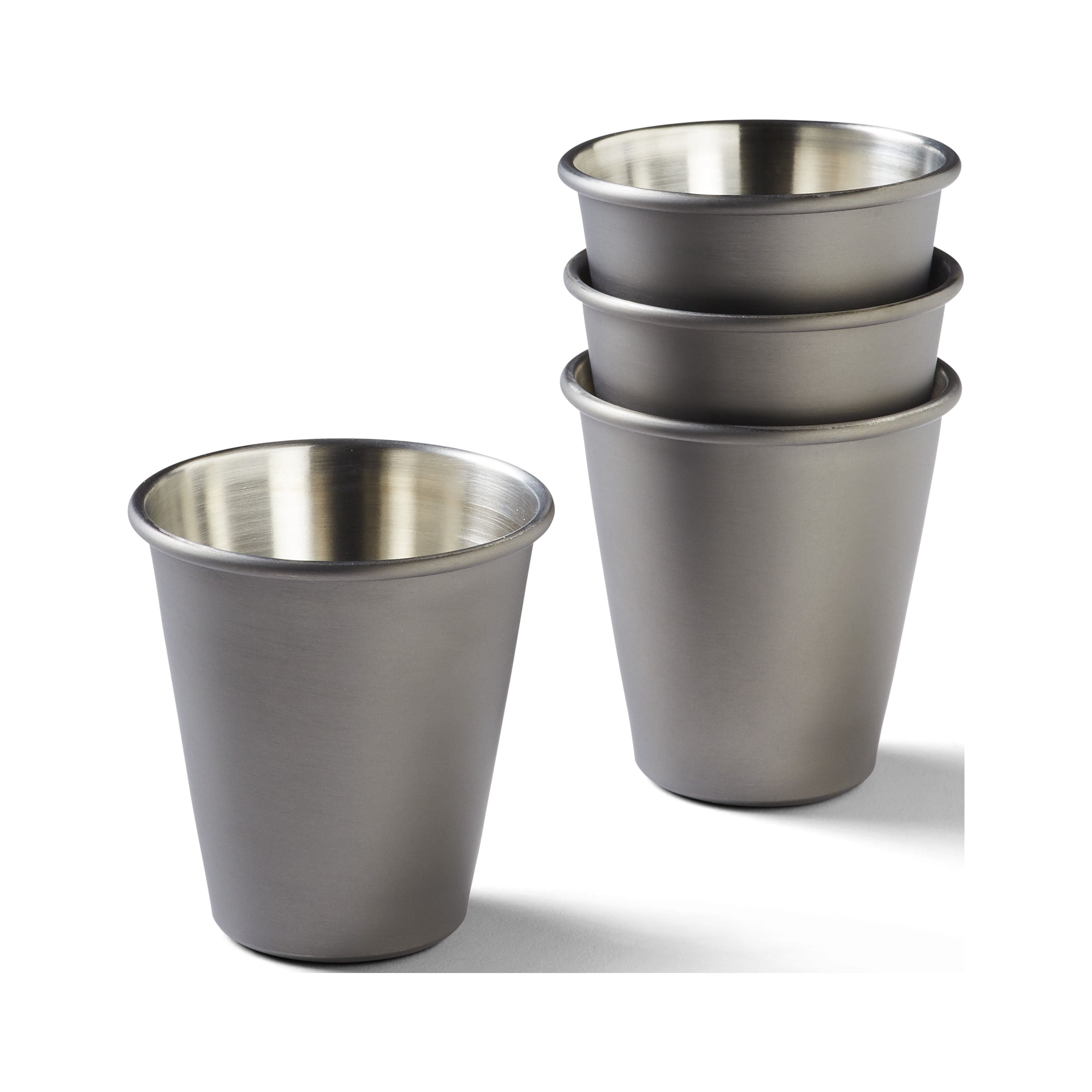 (3 pack) Better Homes & Gardens 4-Count Stainless Steel Shot Glasses in Black Gunmetal Finish