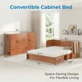 thumbnail image 2 of Mjkone Murphy Bed Queen Size, Cabinet Bed with Storage Drawers and USB Charging Station,Murphy Chest Bed for Small Space,Red(No Mattress), 2 of 10