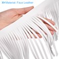 thumbnail image 4 of Uxcell 1 Yard 4 Inch Faux Leather Fringe Trim Tassel Fringe for Sewing, White, 4 of 6