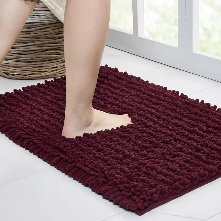 Color G Chenille Bath Mats for Bathroom, 16x24 Soft Rugs for Bathroom  Floor, Quick Dry, Absorbent, Machine Washable, Non Slip Bathroom Rugs for