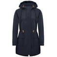 thumbnail image 3 of Waterproof Rain Jacket Women, Yigetop Women's Rain Jacket Plus Size Long Raincoat Lightweight Windbreaker Jackets with Pockets Rain Jacket Women Navy 3XL, 3 of 7