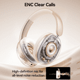 thumbnail image 6 of Bluetooth Headphones Over Ear, 58Hrs Playtime Wireless Headphones,Bass Boosted by 90%,Lightweight Headset with Deep Bass, Clear Call with 4 Noise Cancelling Mics,Low Latency for Travel Work Cellphone, 6 of 8