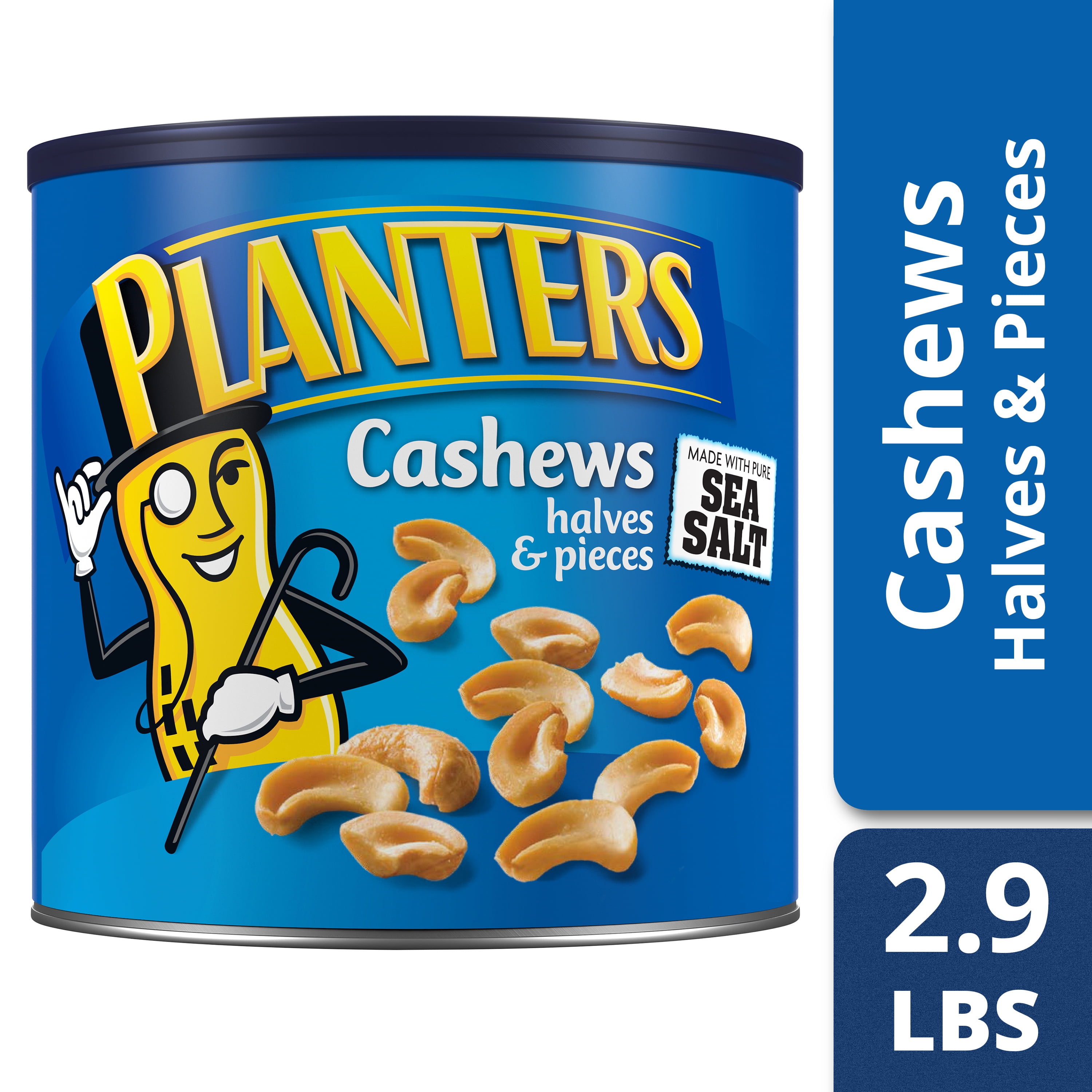 Planters Cashew Halves & Pieces, 2.875 lb Canister