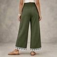 thumbnail image 4 of Yungyresw Womens Wide Leg Palazzo Pants Lace Hem Elastic Smocked Waist Casual Pants Lightweight Straight Trousers With Pockets Deep Green L, 4 of 4
