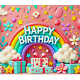 thumbnail image 4 of Colorful Cloud Star Balloon Rainbow Happy Birthday Banner Party Decoration Backdrop for Birthday Party Celebrations Photography Props Kids Parties, 4 of 8