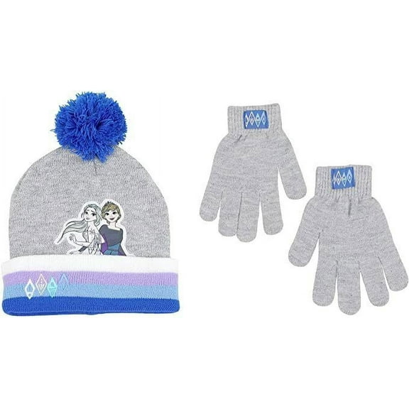 Disney's Frozen Girl's Anna and Elsa Winter Hat and Glove Set