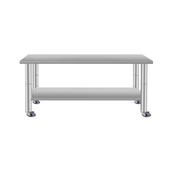 Miekor Furniture 60"*24" Commercial Work Table for Restaurant and Home Stainless Steel Kitchen Prep Table with Under Shelf and wheels 04423