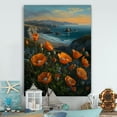 thumbnail image 2 of Designart Orange Flowers By The Coast I Canvas Wall Art, 2 of 5