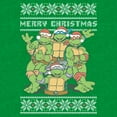 thumbnail image 2 of Men's Teenage Mutant Ninja Turtles Merry Ugly Christmas Sweater Print Graphic Tee Kelly Heather Large, 2 of 3