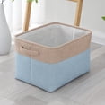 thumbnail image 5 of Foldable Fabric Storage Bin - Large-Capacity Organizer for Clothes/Toys/Gifts, Soft Collapsible Storage Basket for Home Use, Durable Washable Fabric with Reinforced Handles, 15*11*9in, Blue, 5 of 7