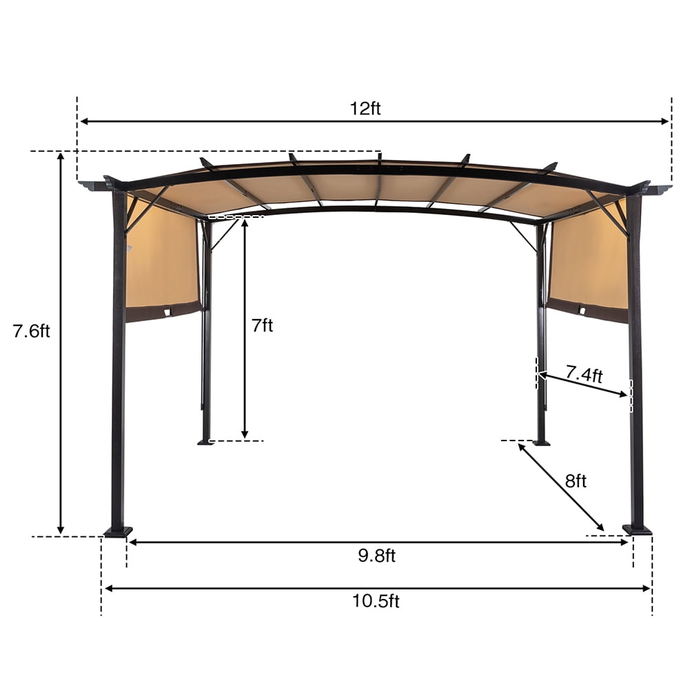 Aimee Lii 141"x111" Canopy Tent Awnings for Decks, Backyard Canopy Gazebo, Awnings for Patio Waterproof