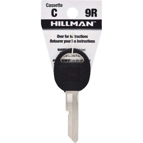 Hillman 87005 Axxess Brass Auto Key #9R, Rubberhead, Replacement Key, Nickel Finish