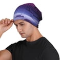 thumbnail image 3 of Naloa Purple Moon Tree Night Sky Soft Beanie Hat, Knit Beanie Daily Beanie in Fine Knit for Women Men Winter Travel, Outdoor, 3 of 7