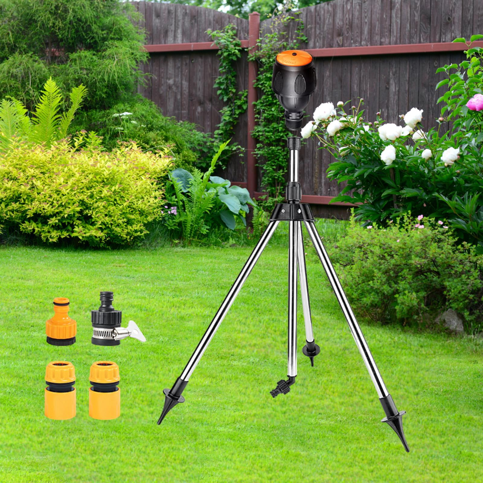 figatia Garden Tripod Sprinkler with 1/2" Quick Connect Multipurpose 360 degree Rotation and Gyration Telescoping 53cm-90cm for Greenhouse