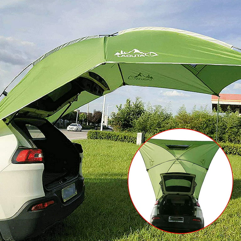 OUKANING SUV Outdoor Camping Canopy Car Rear Tent Awning Sun Shelter  Waterproof 2.8X1.9m 
