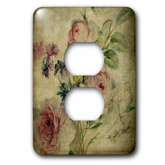 3dRose, Vintage Florals Grunge by Angelandspot, 2 plug outlet cover