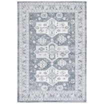 SAFAVIEH Toscana Callista Oriental Polyester Area Rug, Grey/Dark Grey, 5'3" x 7'6"
