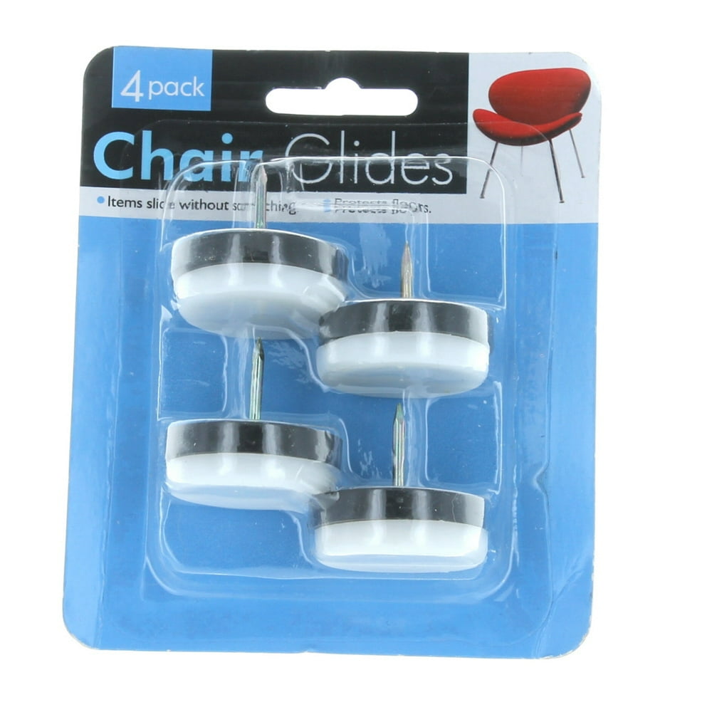 12 Nail On Chair Glides 1" Heavy Nylon Bottom Protect Tile Hardwood Floor