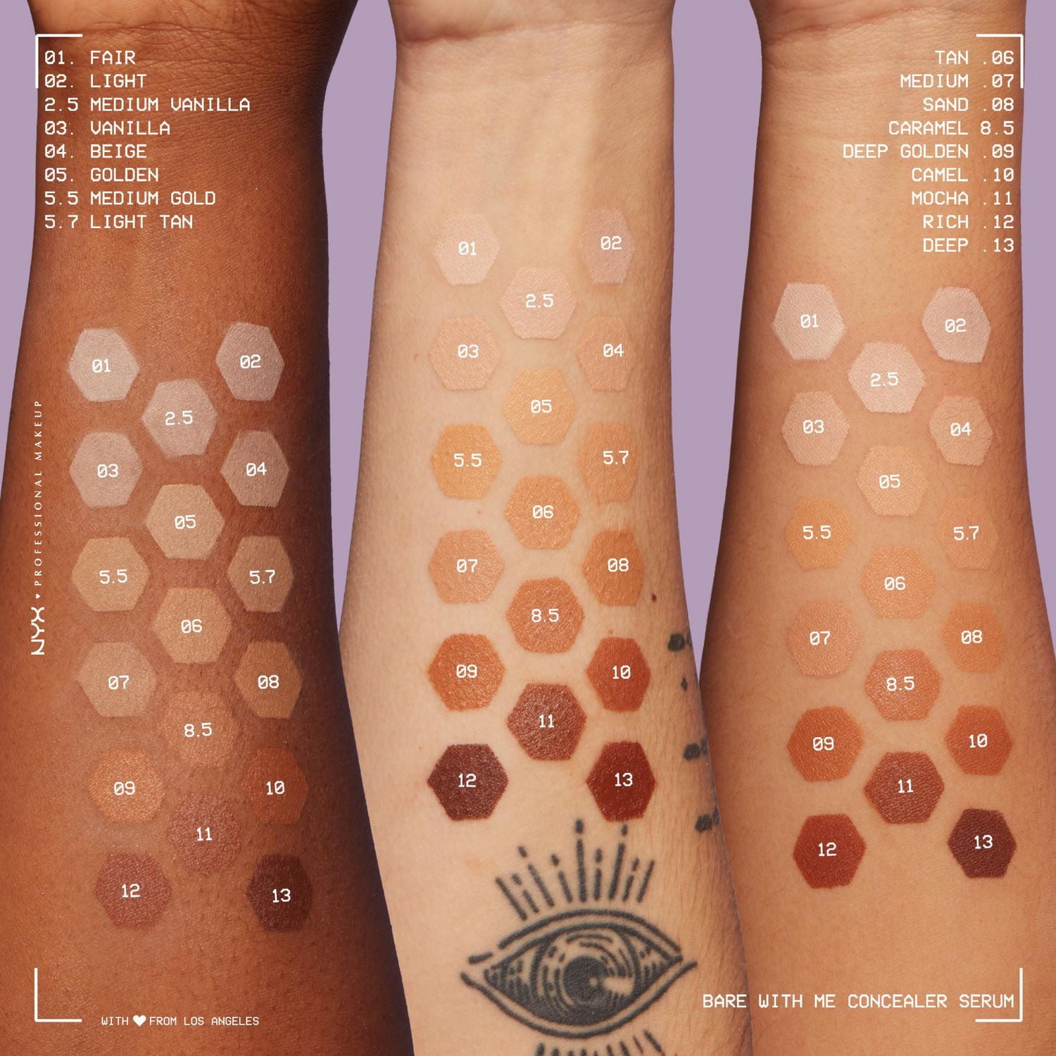 NYX Professional Makeup, Bare With Me, Serum Concealer, 24HR Hydration, Vegan Formula - 02 Light, 9.6mL, Vegan skincare serum concealer