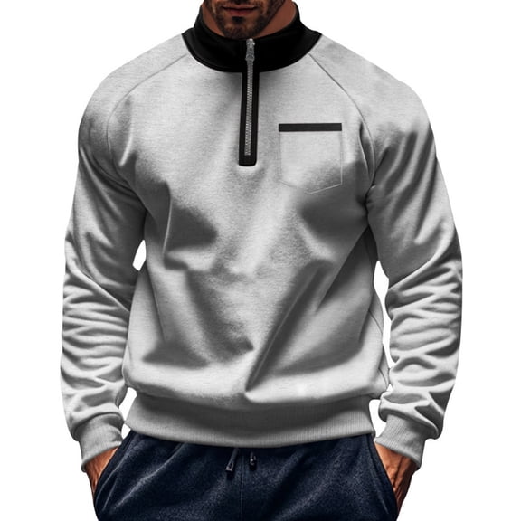 Dovford Mens Quarter Zip Pullover Stand Collar Long Sleeve Sweatshirts Casual Lightweight Golf Shirts