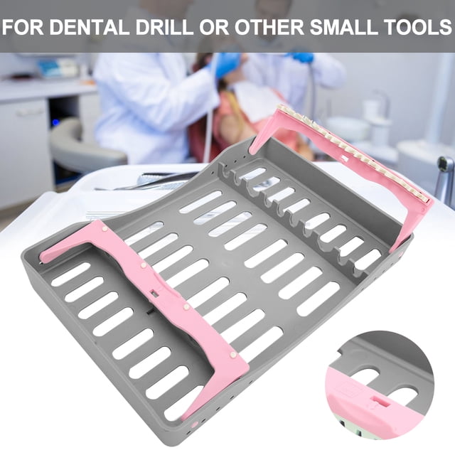 Bandeja de caja de bastidor de cassette de esterilización de autoclave dental Bandeja de caja de esterilización de caja de esterilización quirúrgica dental(Gray) Ecomeon no