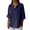 Dark blue, variant on Cotton Linen Shirts for Women 2026 Summer Short Sleeve Button V Neck Tops Dressy Casual Oversized Tshirts by Yigetop Sky Blue 2XL