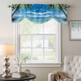 thumbnail image 6 of Summer Beach Landscape Tie Up Valances Curtain, Adjustable Kitchen Coastal Ocean Palm Tree Blue Cloud Sky Wave Valances for Windows Decor, Rod Pocket Short Curtains Set for Bedroom/Bathroom, 42"x12", 6 of 9