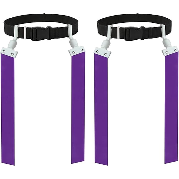 Flag Football Belt Adjustable With Belt Flags For Youths Adults 3Pcs Purple