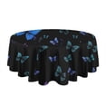 thumbnail image 5 of Black Butterfly Pattern Round Tablecloth 60"x60",Wrinkle Wipeable Table Cloth for Kitchen Dining Room Picnic Patio Party, 5 of 6