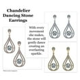 thumbnail image 5 of Chandelier Dancing Gemstone Dangle Earrings 925 Silver & Pure Brilliance Zirconia – Rose Gold Plated, 5 of 7