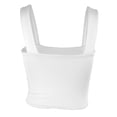 thumbnail image 6 of DHFJKG Women's Sexy Crop Tank Top Square Neck Wide Straps Tight Solid Color Basic Cami Shirts Summer Night Out Club Party Wear Trendy Tops, 6 of 6