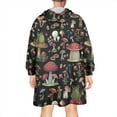 thumbnail image 2 of Red Mushroom Frog Black Pattern Wearable Oversized Blanket,Wearable Blanket Hoodie for Adults,Cozy Hooded Blankets with Super Pockets,Super Warm Fuzzy Pullover for Women & Men, 2 of 6