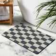 thumbnail image 3 of Large, Soft Microfiber Checkered Bath Mat | Non-Slip, Water Absorbent | 20x32in, Machine Washable Rug Runner for Bathroom & Hallway, 3 of 5