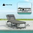 thumbnail image 2 of CoSoTower Folding Lounge Chair with 4-level Reclining Back & Cushion, Grey, 2 of 7