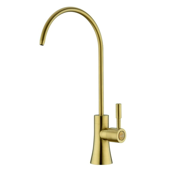 EKRTE Brushed Brass Water Filter Faucet, Water Filtration Faucet Brushed Gold Drinking Water Faucet for Kitchen Sink