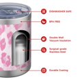 thumbnail image 4 of 12oz Tumblers Pink and Pink Of Leopard Print Vacuum Insulated Stainless Steel Travel Tumbler Cups Mug with Lid and Straw for Beer,Coffee,Beverages with Cleaning Brush for Cold & Hot Drinks, 4 of 5