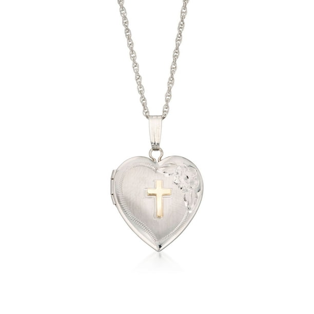 Ross-Simons - Ross-Simons Sterling Silver Heart Locket Necklace With ...