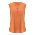 thumbnail image 4 of Womens Summer Tops Sleeveless For Wear Features Button Closure Ideal Plus Size Shirts,Orange,3XL, 4 of 4