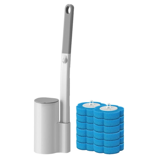 Juego de cepillos de baño desechables para inodoro con sistema de limpieza y soporte 12 piezas de repuesto