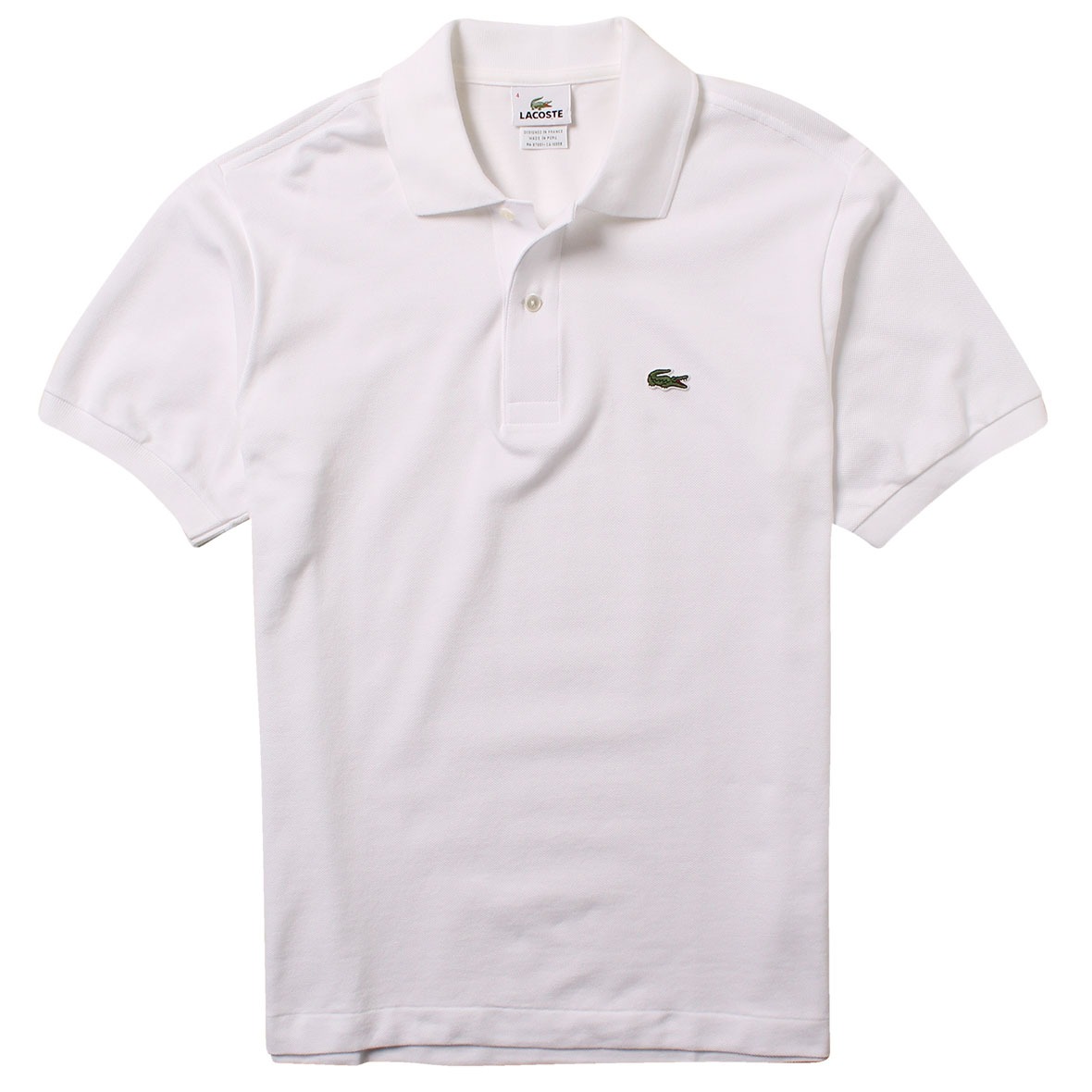 Lacoste WHITE Men's Classic Fit Short Sleeve Polo Shirt, US 2X-Large - image 4 of 4