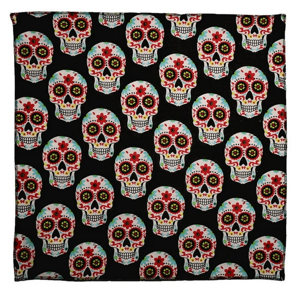 Bandana - Day of the Dead - 21" x 21" - Multicolor Cotton