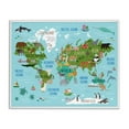 thumbnail image 5 of Stupell Industries Kid's Animal World Map Favorite Regional Wildlife Graphic Art White Framed Art Print Wall Art, 24x30, by Lisa Whitebutton, 5 of 5