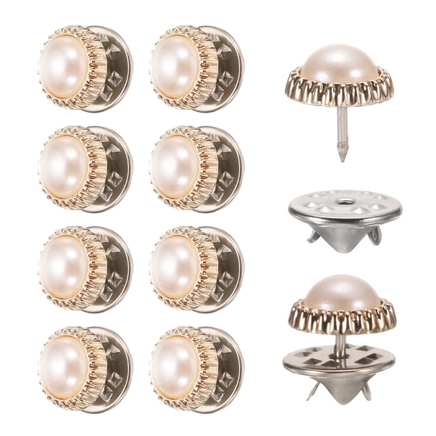 10 Conjuntos de Botones de Cristal Sin Coser de 11.5 mm, Pines Desmontables para Ropa, Abrigo (Transparente)