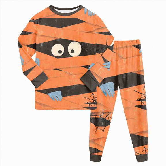 Leey-World Halloween Pajamas for Toddlers Toddler Boys Girls Pajamas Snug Fit Halloween Graphic Long Sleeve Top and Pants 2 Piece Pjs Set