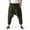 Army Green #23, variant on Hippie Harem Pants Men Drop Crotch Baggy Linen Pants Summer 2026 Drawstring Beach Trousers Breathable Loose Fit Lounge Solid Joggers with Pockets M