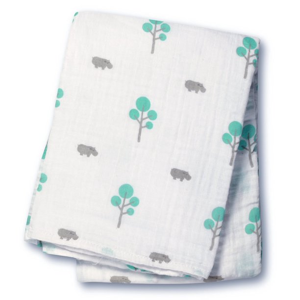lulujo baby cotton muslin swaddling blanket happy hedgehog ...