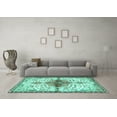 thumbnail image 3 of Ahgly Company Machine Washable Indoor Square Persian Turquoise Blue Traditional Area Rugs, 7' Square, 3 of 4