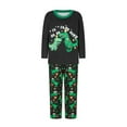thumbnail image 2 of Christmas Family Pajamas Matching Set Black Long Sleeve Letter Print Tops and Dinosaur Print Pants Sleepwear, 2 of 10