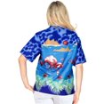 thumbnail image 2 of HAPPY BAY Women's Casual Beach Blouse Shirt TShirts Button Up Short Sleeve Dress Tops Tee Shirts Hawaiian Blouses for Women XXL Blue Flamingo, Blue, 2 of 3